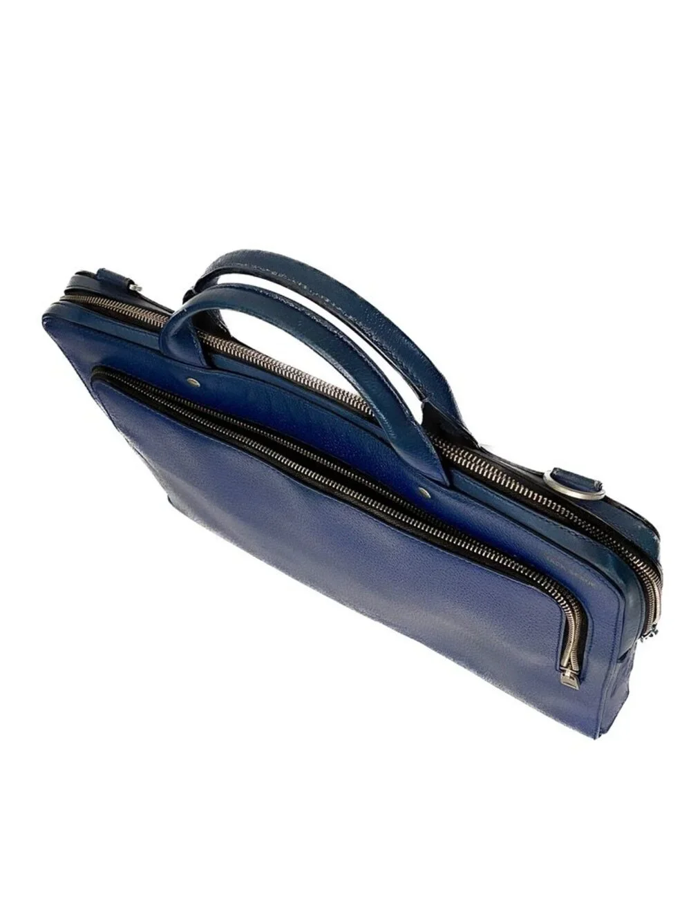 Jack Spade Mason Leather Slim Briefcase Cobalt Blue